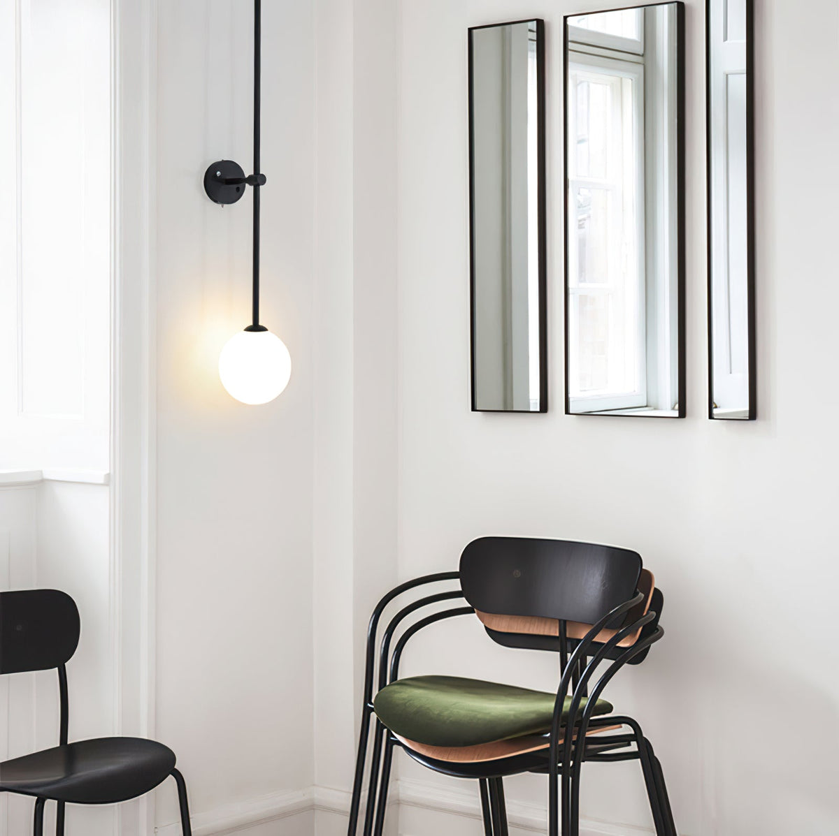 Veluelle modern minimalistisk mobil vägglampa i glas