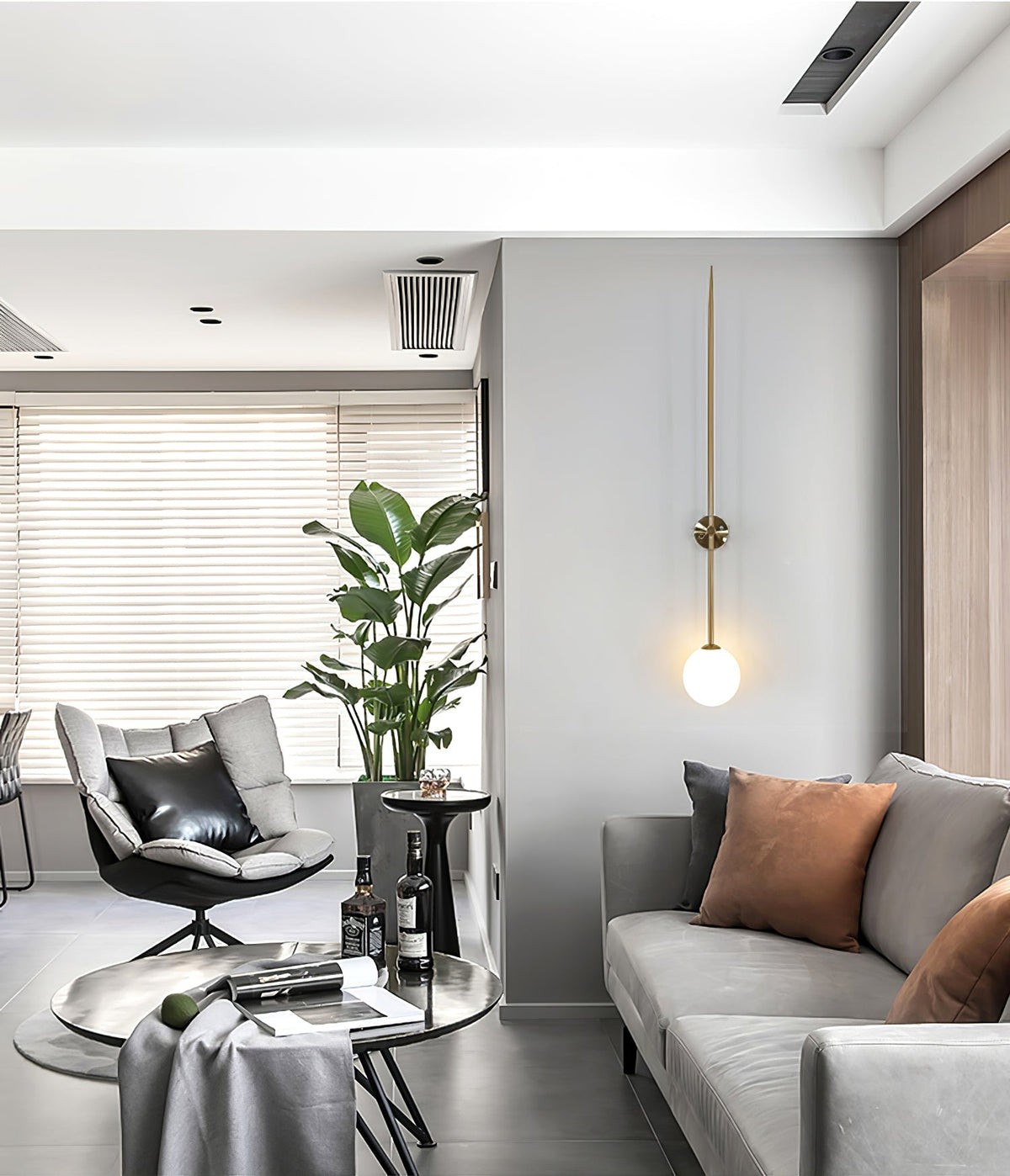 Veluelle modern minimalistisk mobil vägglampa i glas