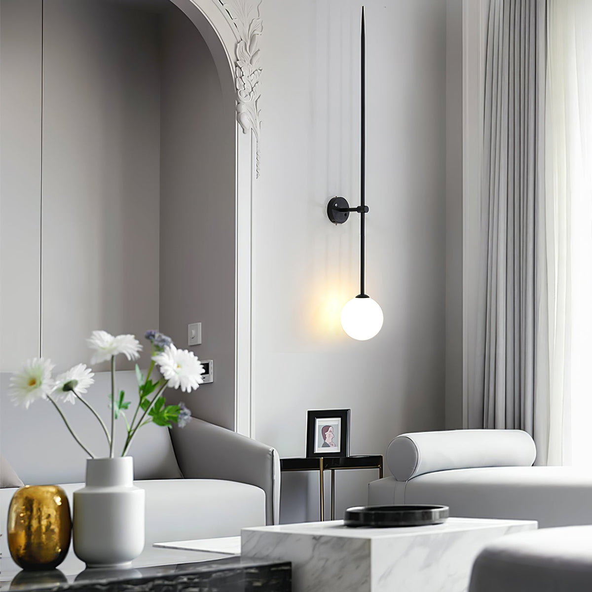 Veluelle modern minimalistisk mobil vägglampa i glas