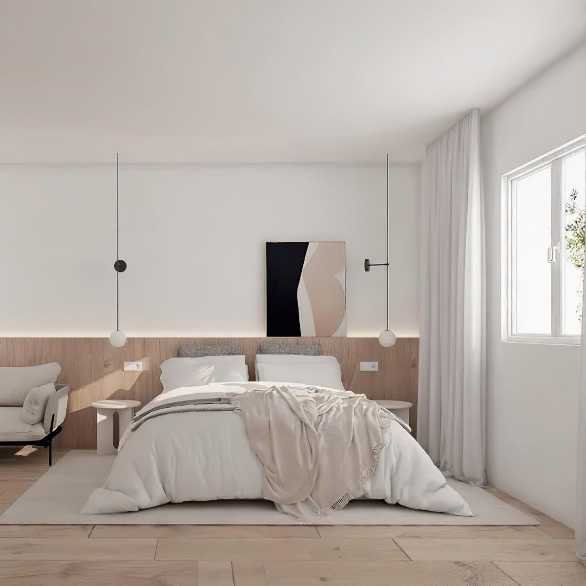 Veluelle modern minimalistisk mobil vägglampa i glas