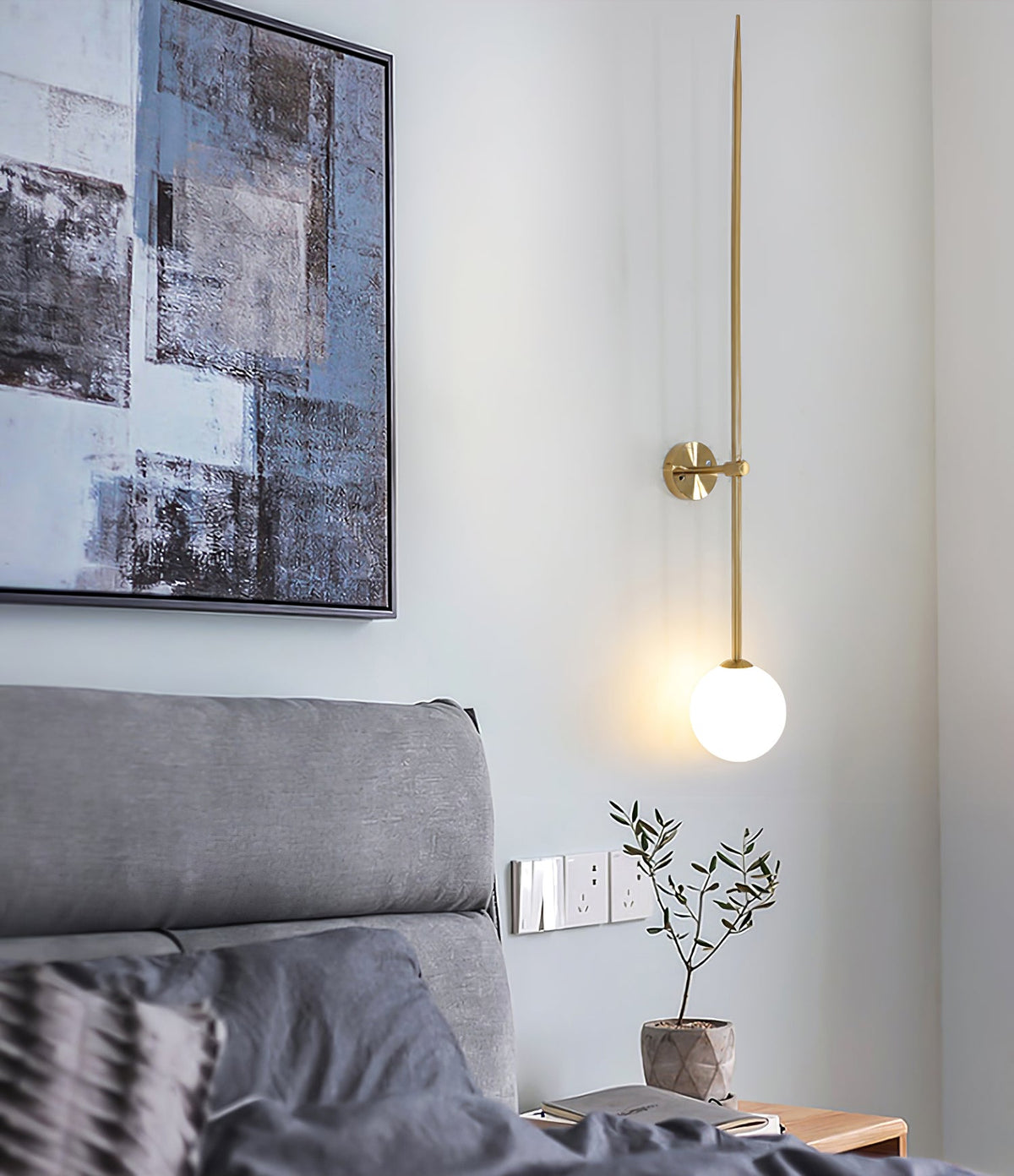 Veluelle modern minimalistisk mobil vägglampa i glas