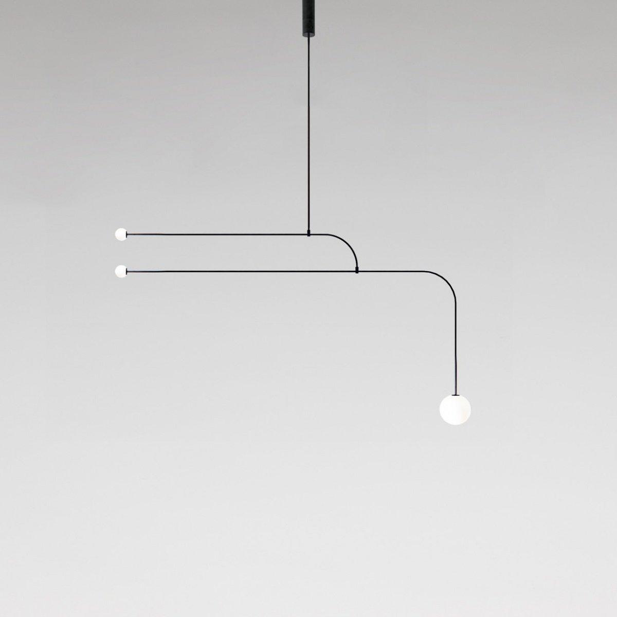Candelabro Viraiseon móvel, preto e minimalista