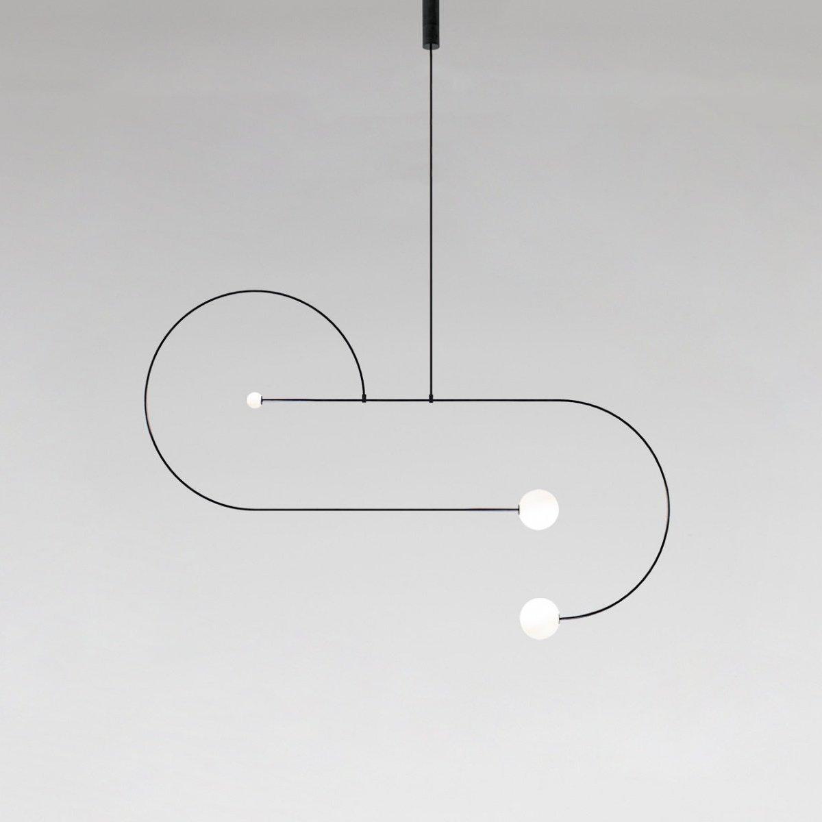 Candelabro Viraiseon móvel, preto e minimalista