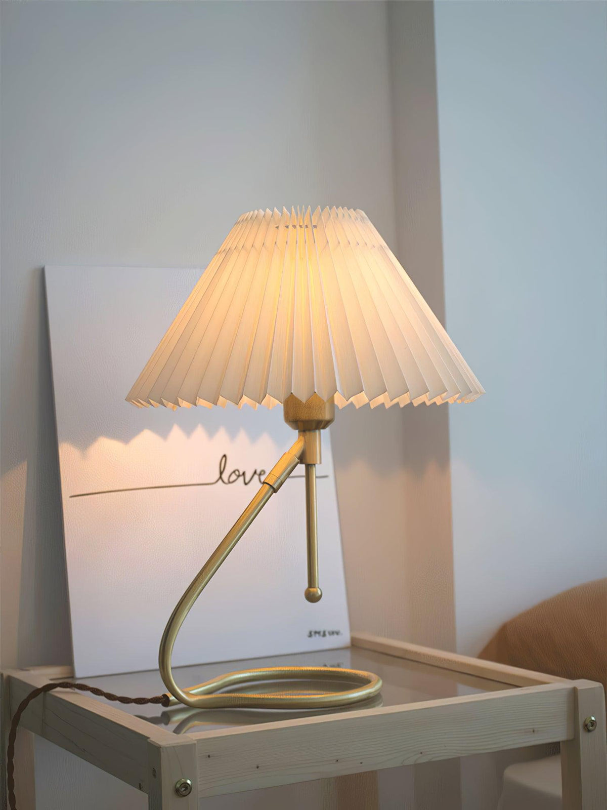 Candeeiro de mesa de tecido transparente Linuia