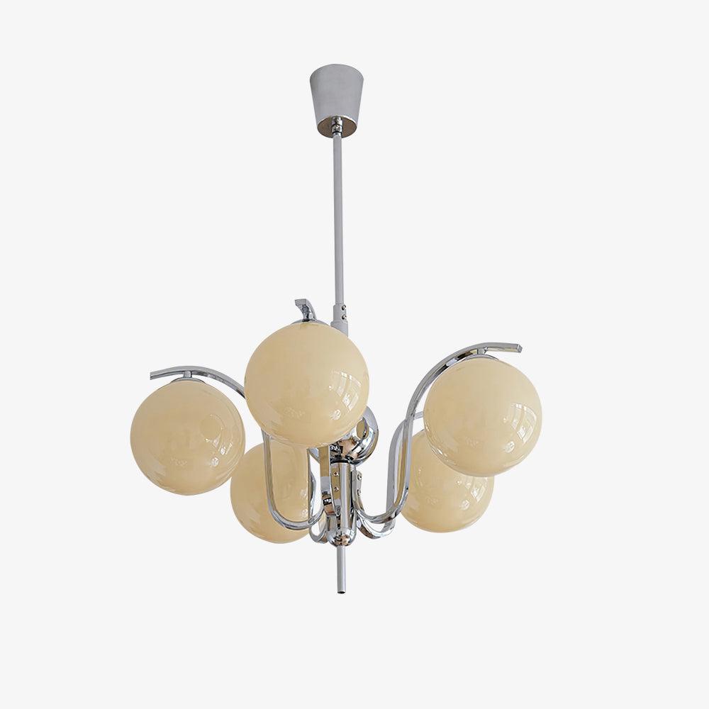 Eiroaria lysekrone i krom og glas, art deco, elegant