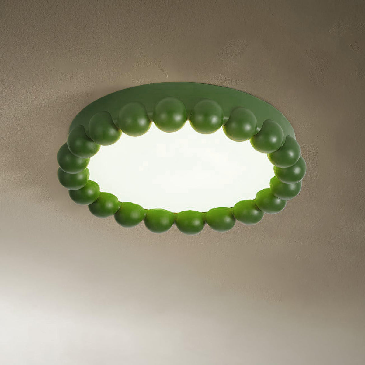 Luminária de teto Zevian redonda em resina, com bolhas, divertida e suave