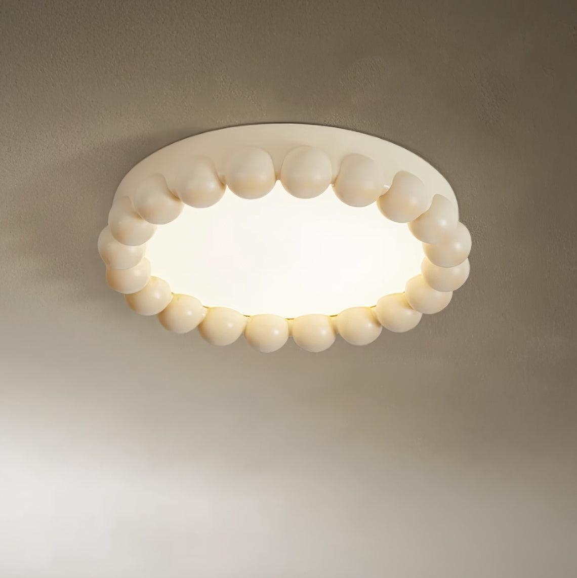 Luminária de teto Zevian redonda em resina, com bolhas, divertida e suave