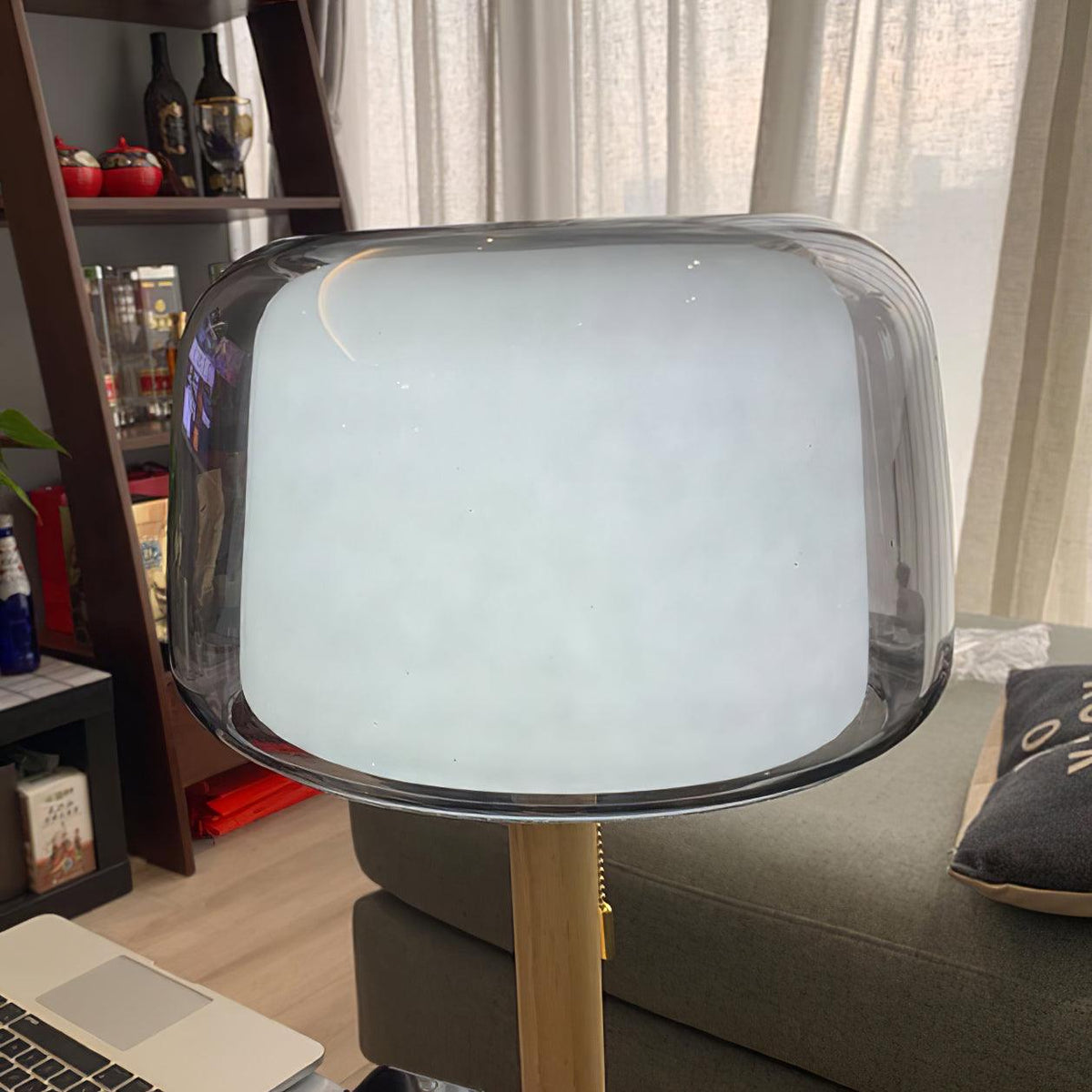 Gala bordslampa i glas och marmor