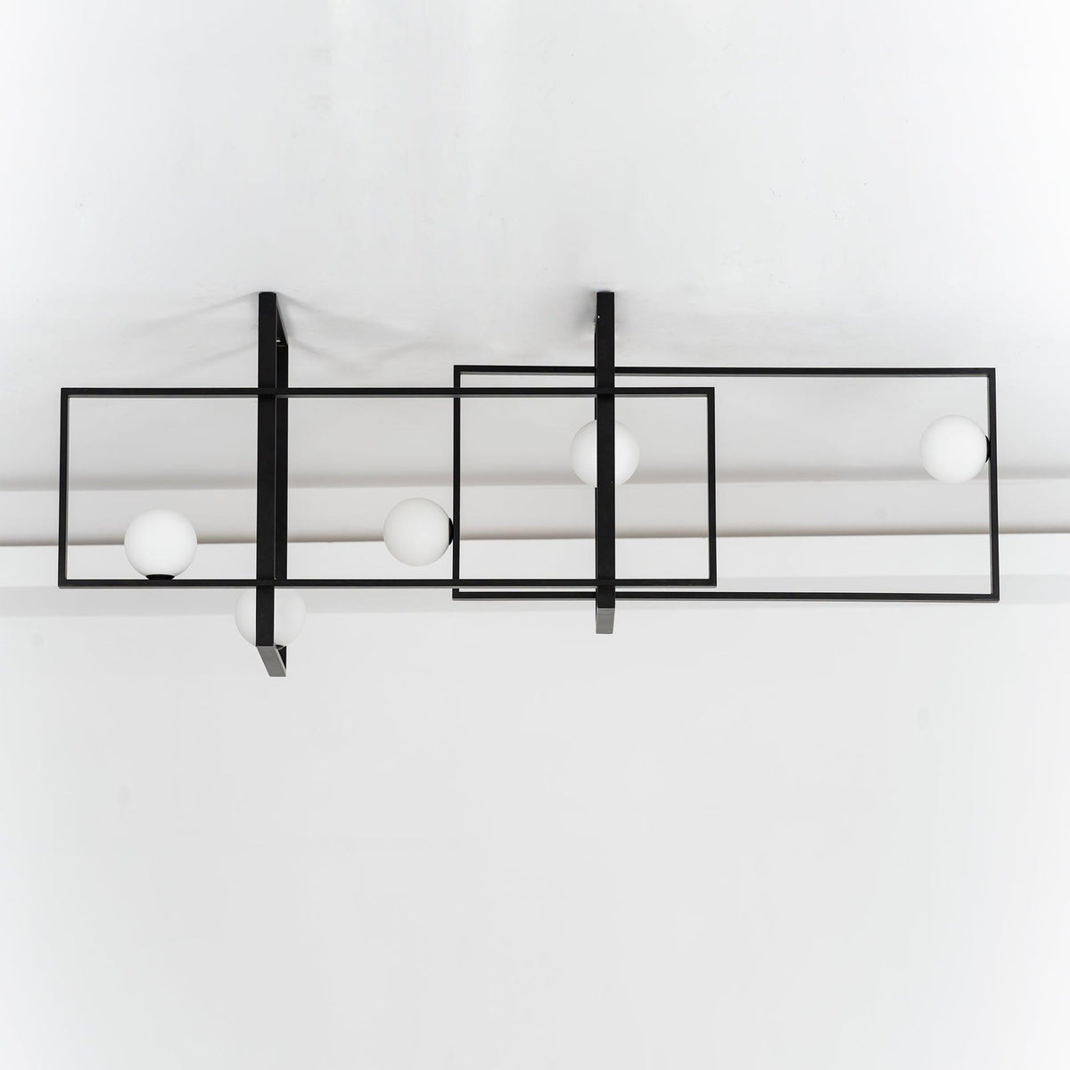 Veliiel moderne geometrisk Mondrian-lysekrone i glas og messing