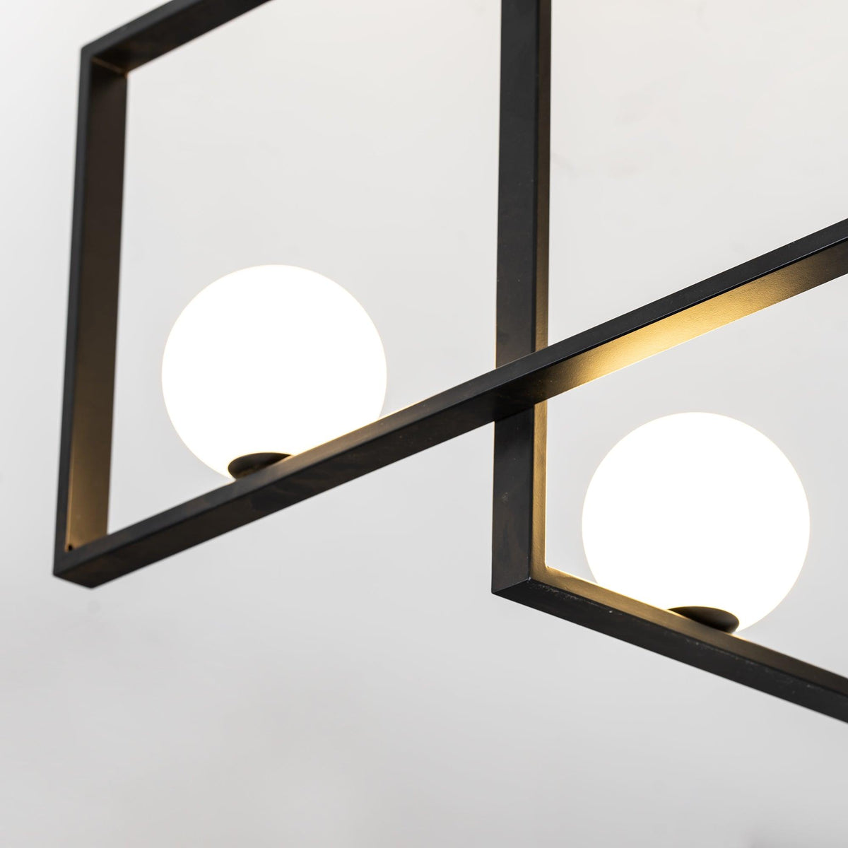 Veliiel moderne geometrisk Mondrian-lysekrone i glas og messing