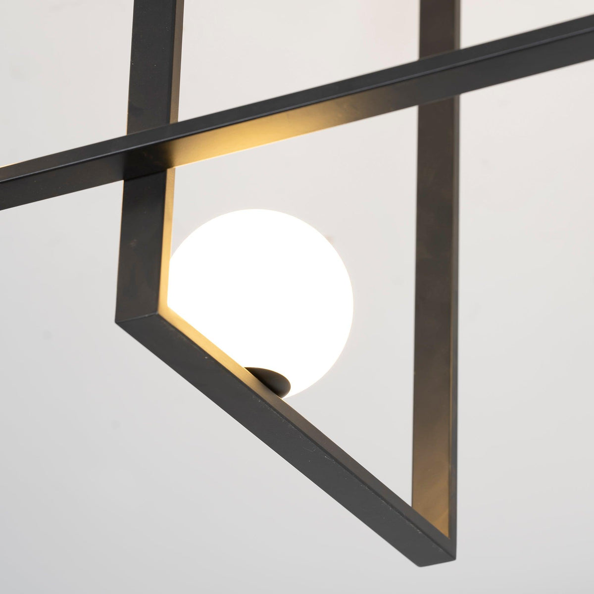Veliiel moderne geometrisk Mondrian-lysekrone i glas og messing