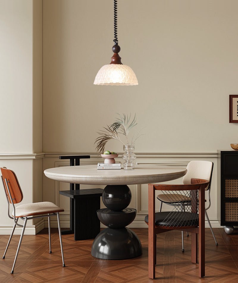 Nydoreth elegant vintage kunstnerisk pendellampe i træ