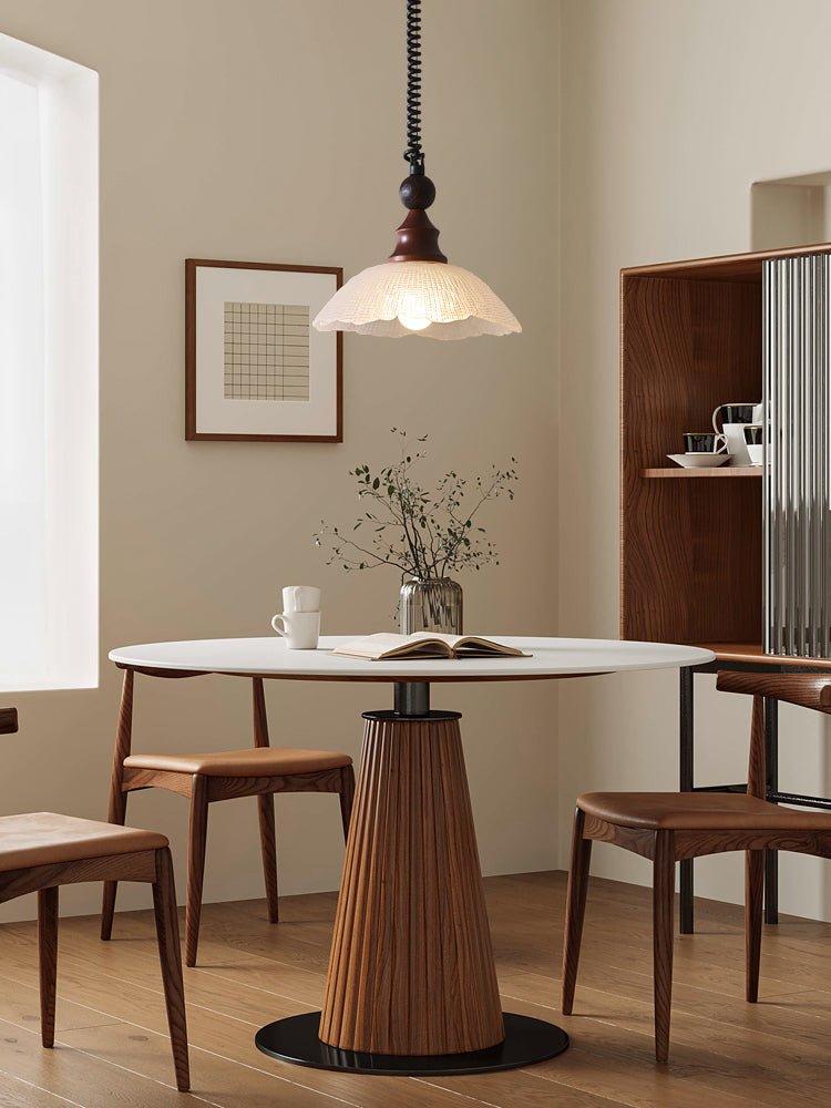 Nydoreth elegant vintage kunstnerisk pendellampe i træ