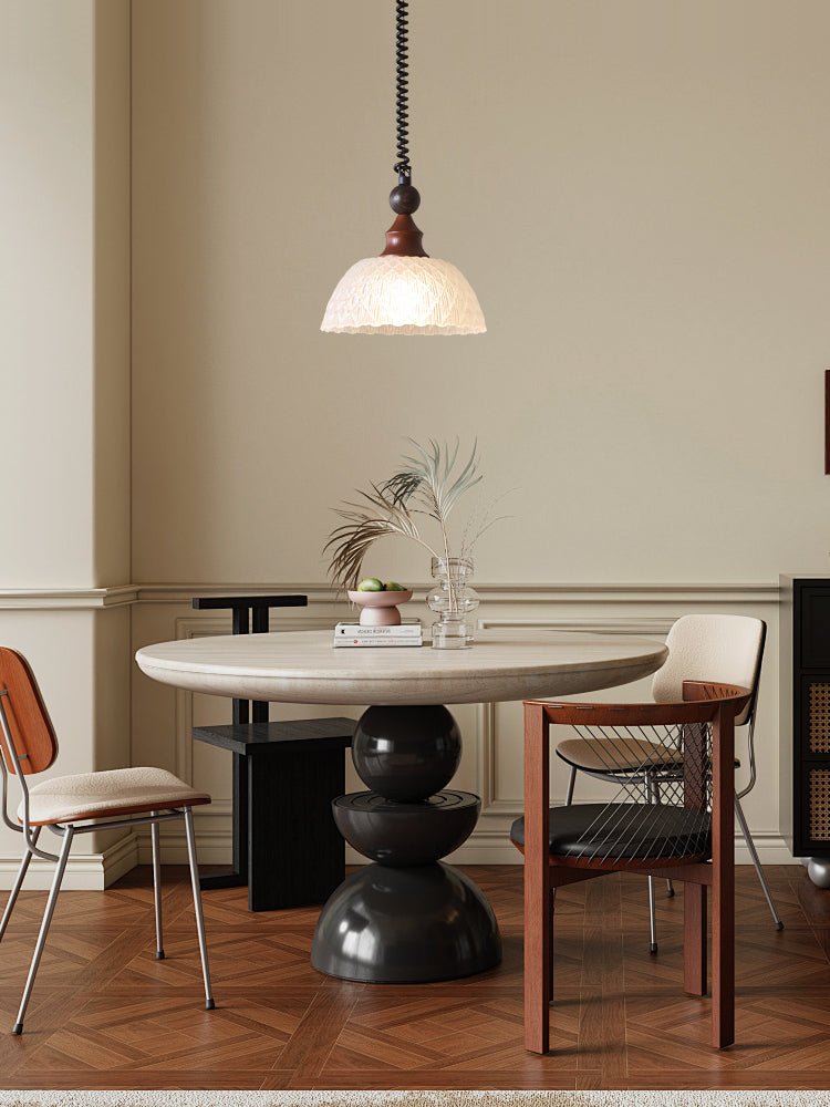 Nydoreth elegant vintage kunstnerisk pendellampe i træ