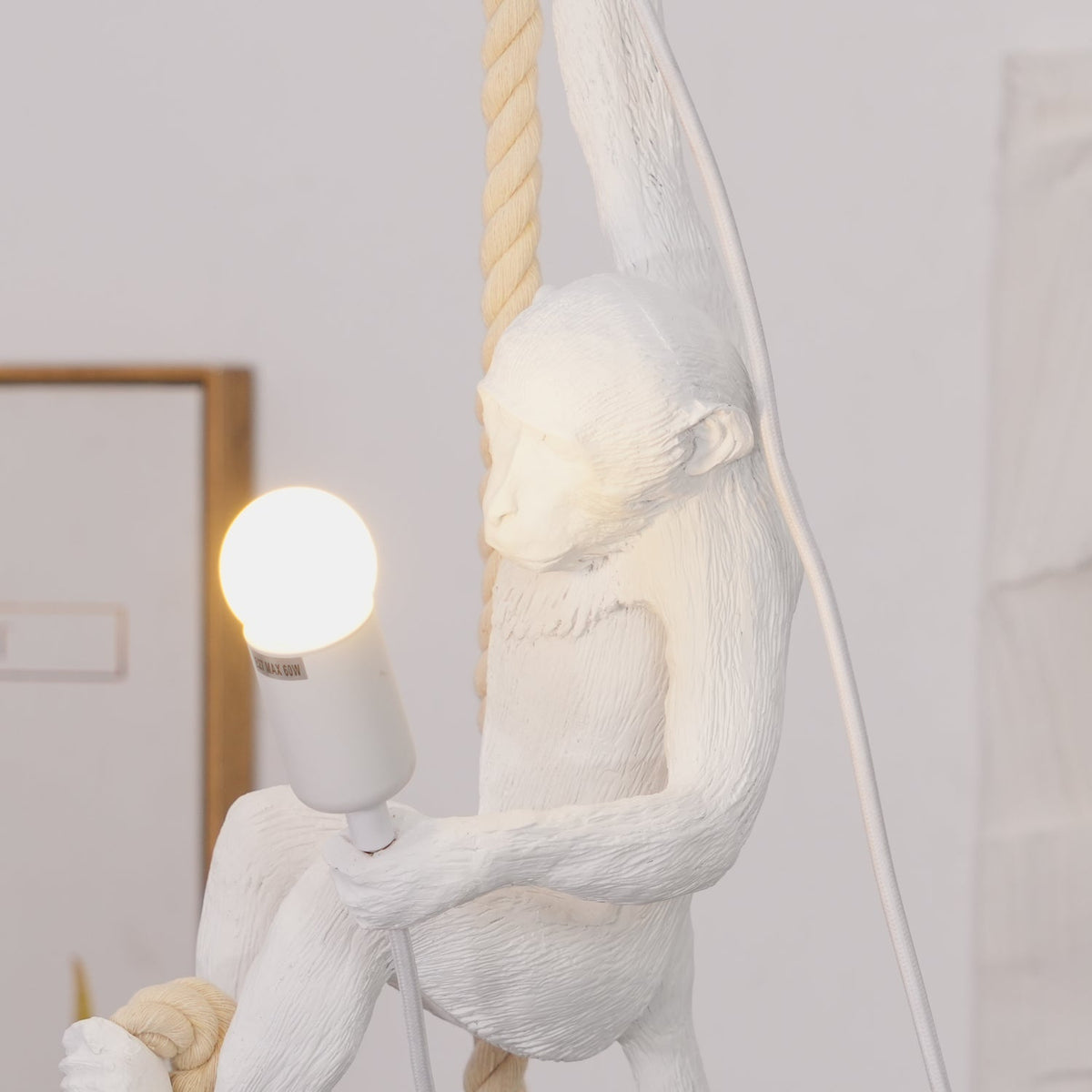 Epiran kunstnerisk pendel i harpiks og reb