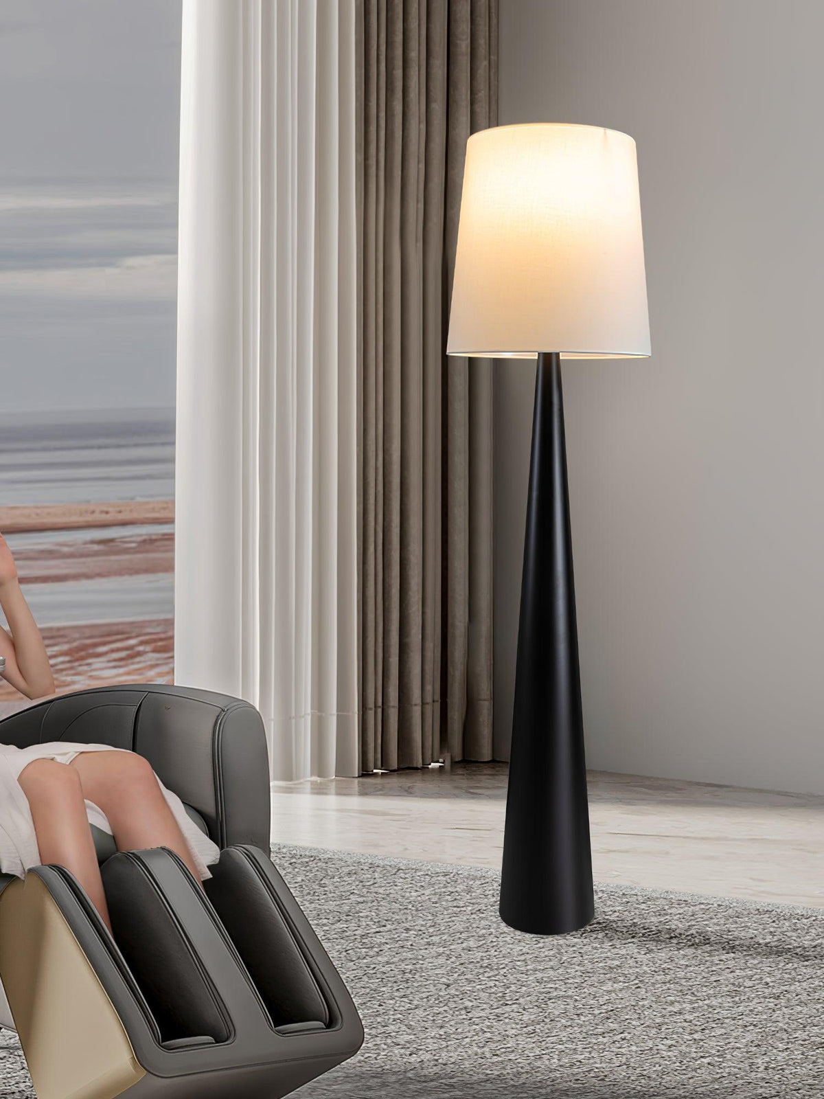 Linania minimalistisk gulvlampe i stof