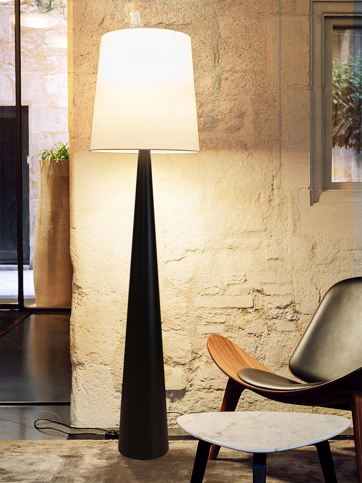 Linania minimalistisk gulvlampe i stof