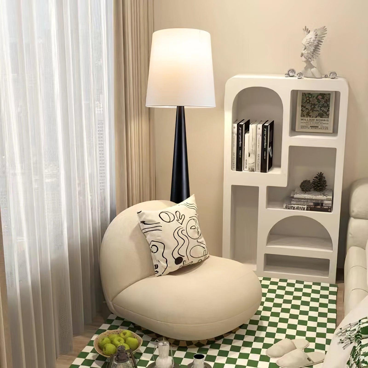 Linania minimalistisk gulvlampe i stof
