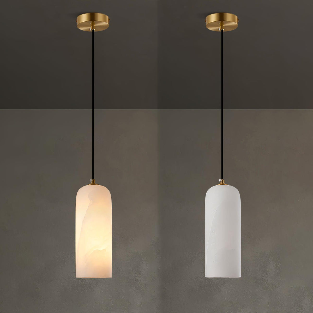 Nivenira cylindrisk pendellampa i alabaster