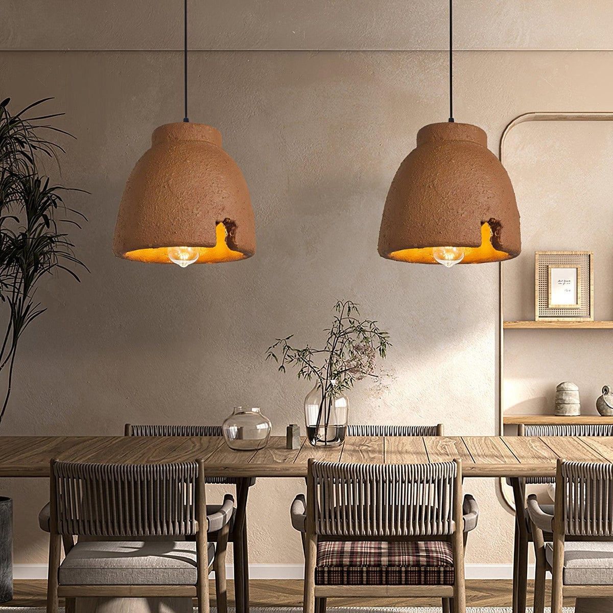Candeeiro suspenso em resina Wabi-Sabi Osileth