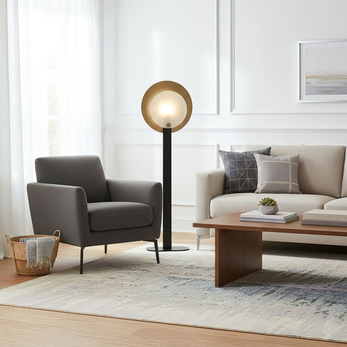 Mosaik Elegance-gulvlampe i alabast