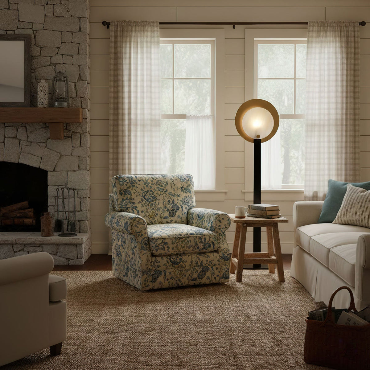 Mosaik Elegance-gulvlampe i alabast