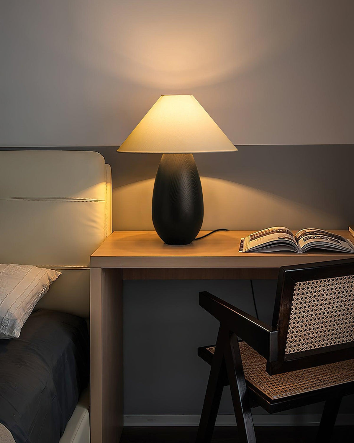 Orbace naturlig bordslampa i trä