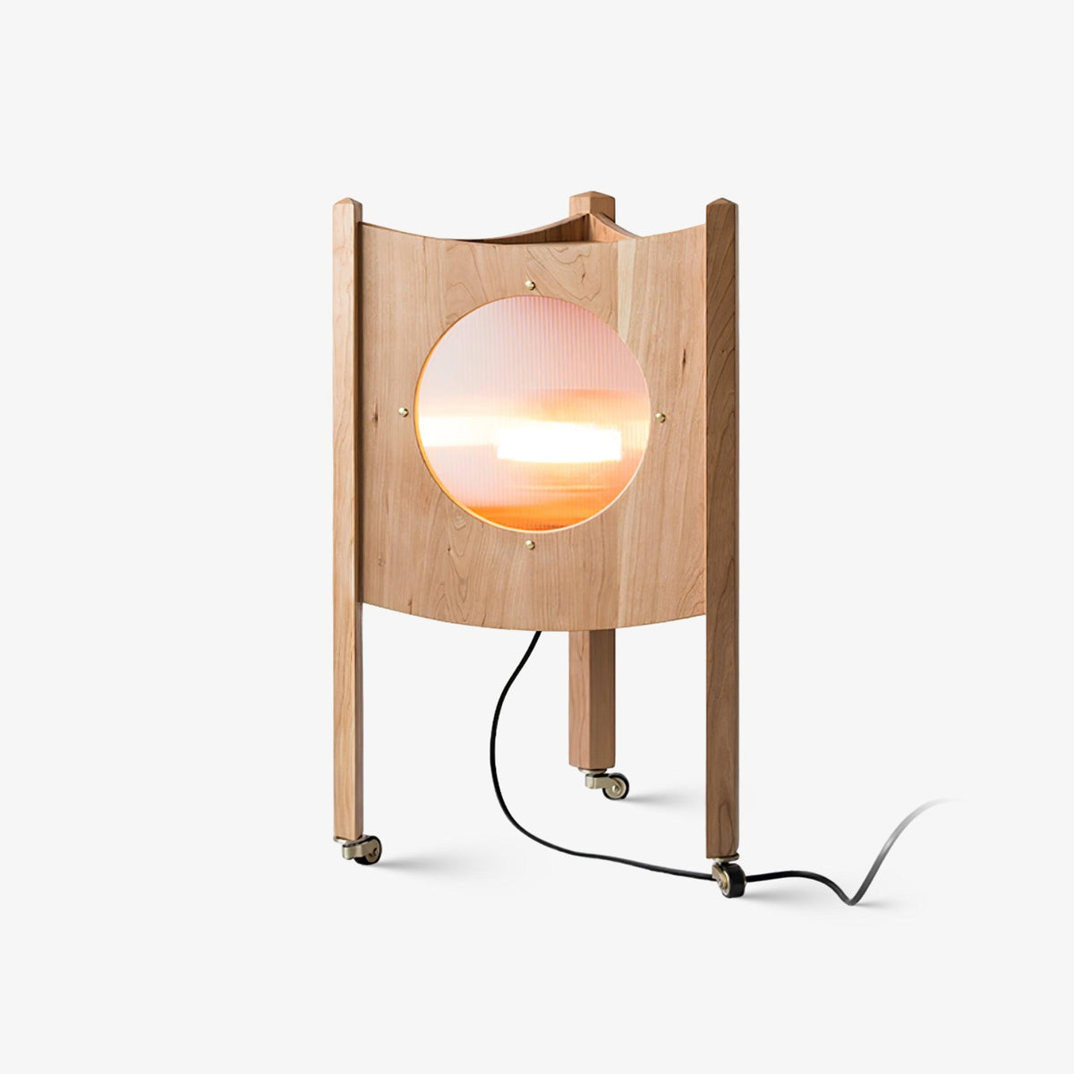 Carvora golvlampa med träpanel