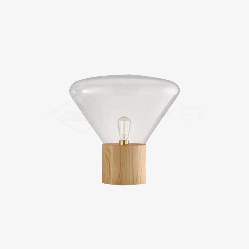 Candeeiro de mesa minimalista em madeira Sylirella