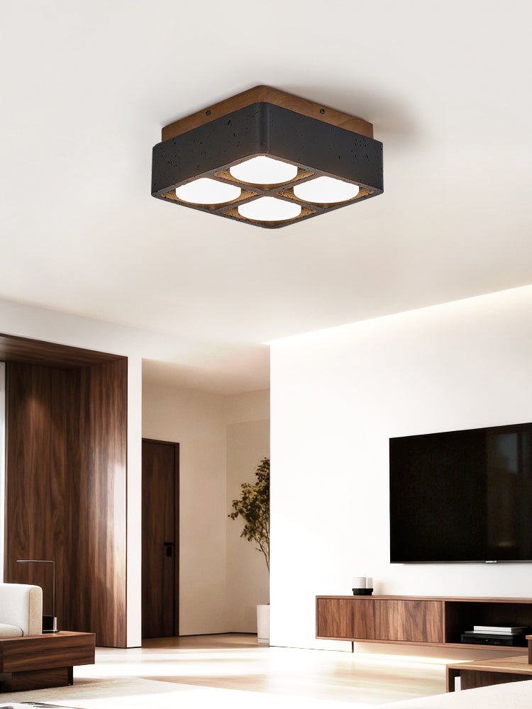 Axel firkantet loftlampe med flere spot