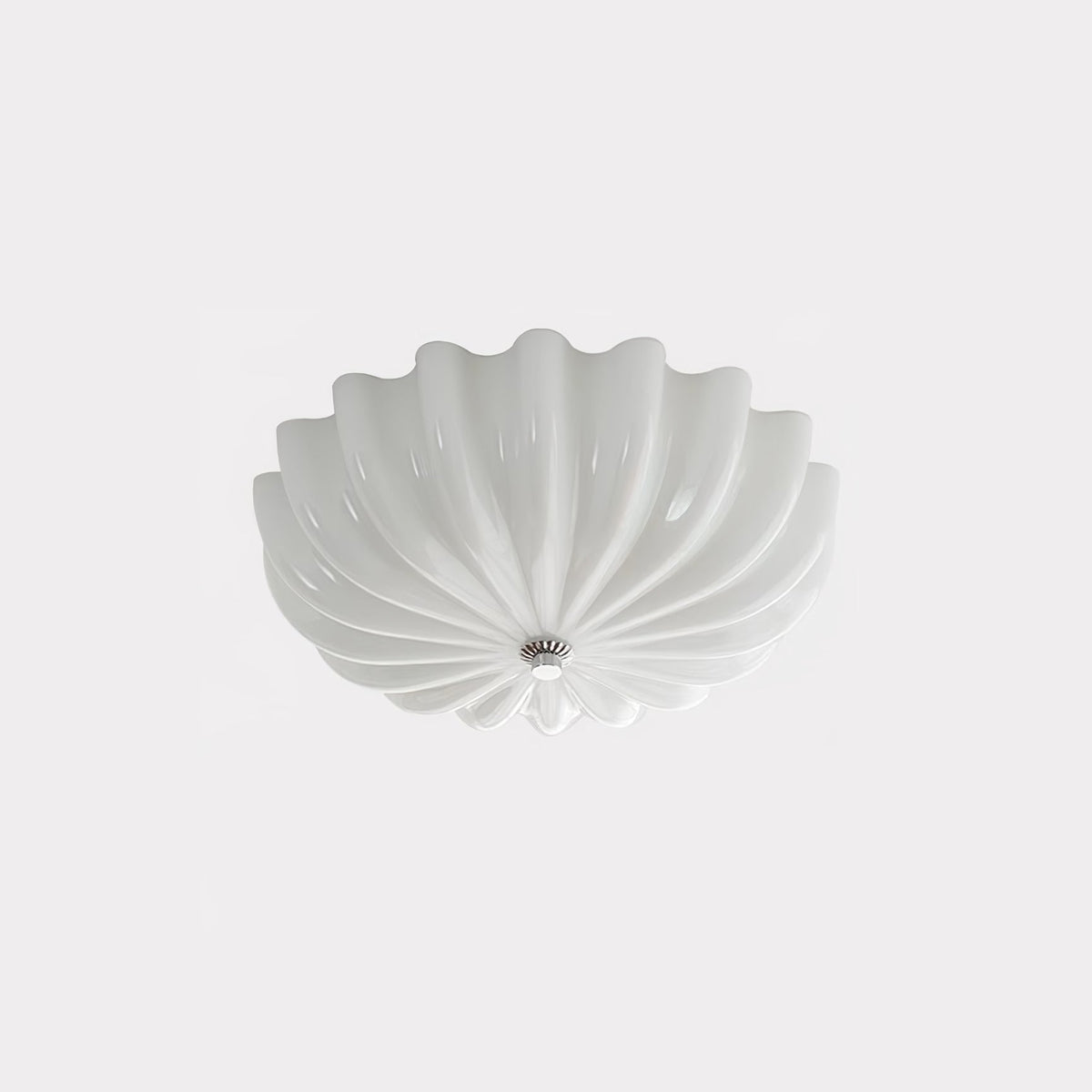 Urelis taklampa i handblåst Murano-glas, inspirerad av snäckskal