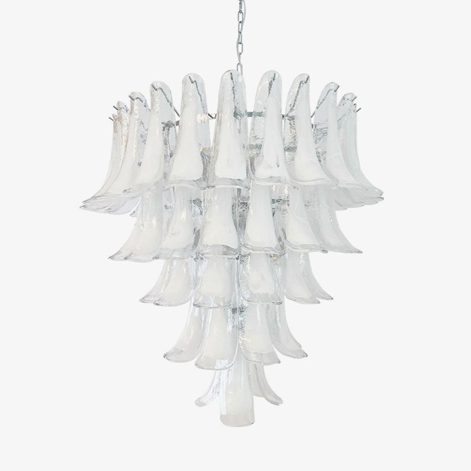 Candeeiro de teto Eiroian em vidro Murano transparente com pétalas vintage