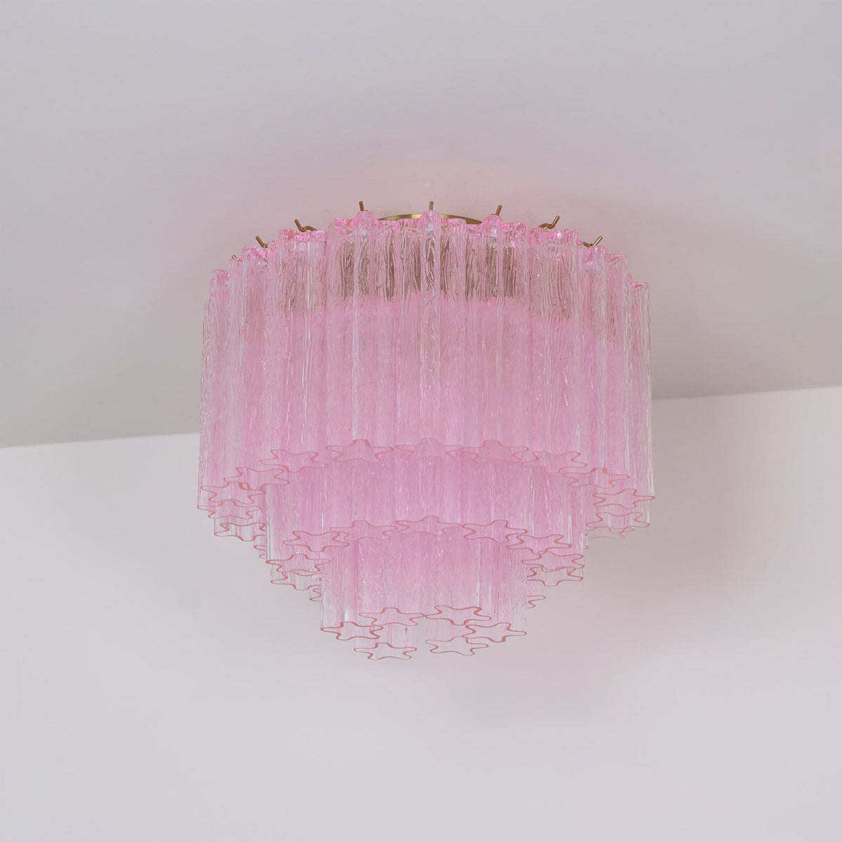 Veliaine-kattovalaisin, vintage-tyylinen vaaleanpunainen Muranon lasi