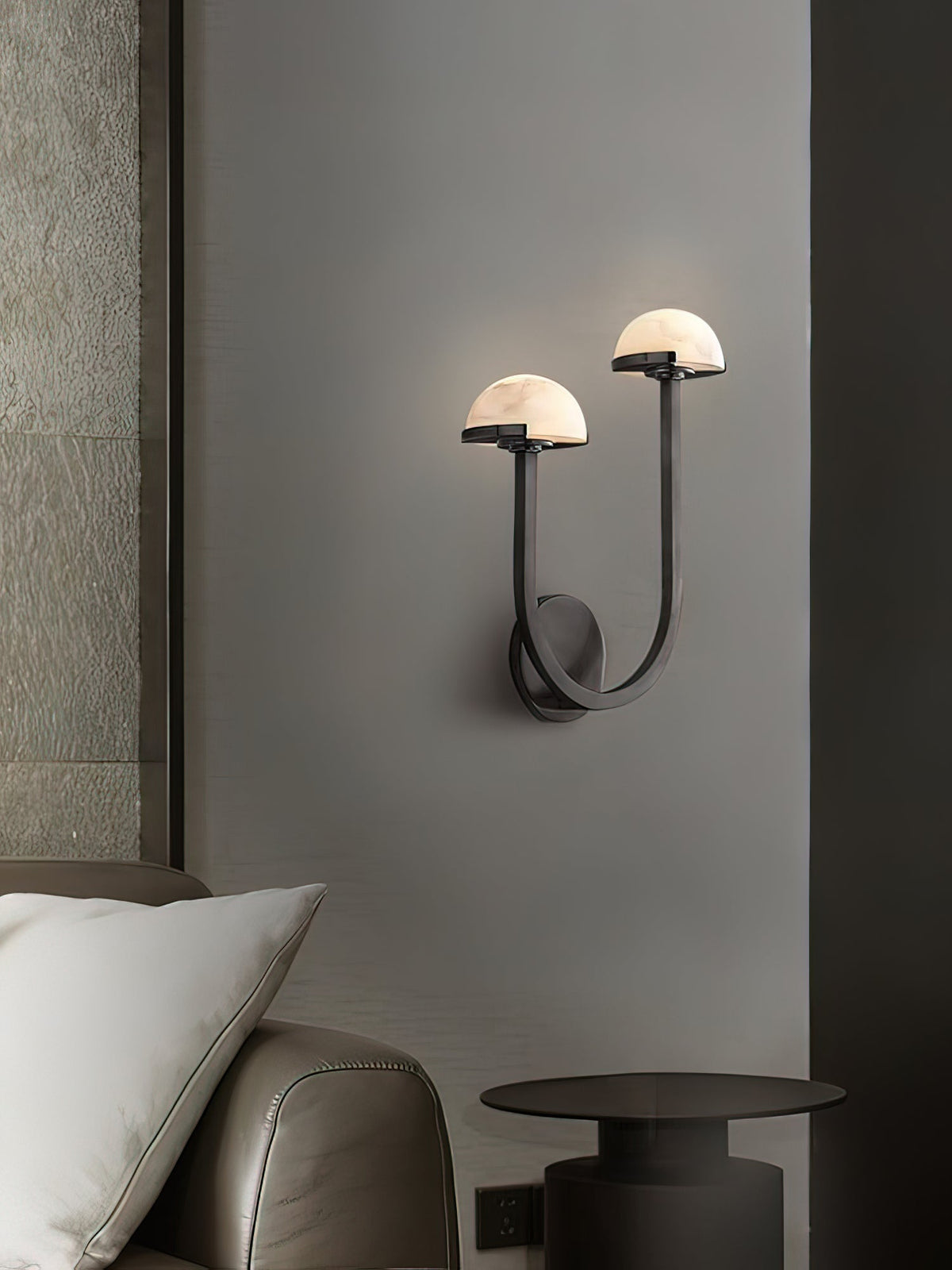 Vitalira dubbel vägglampa i alabaster