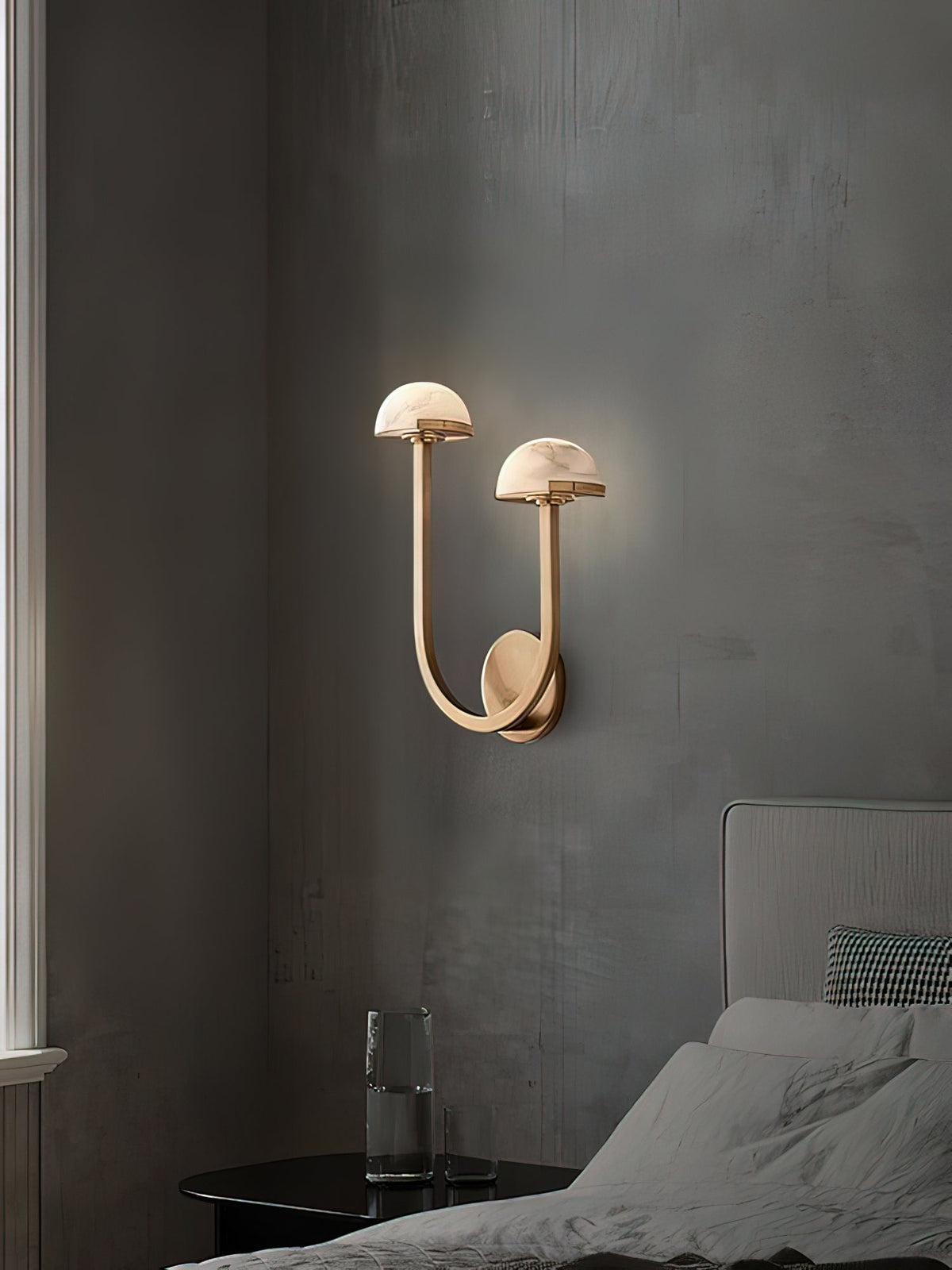 Vitalira dubbel vägglampa i alabaster