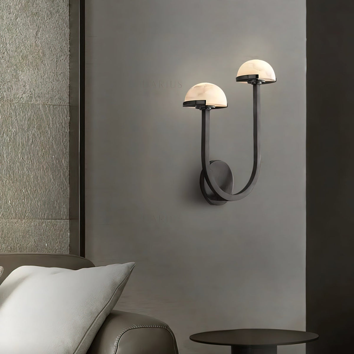 Vitalira dubbel vägglampa i alabaster