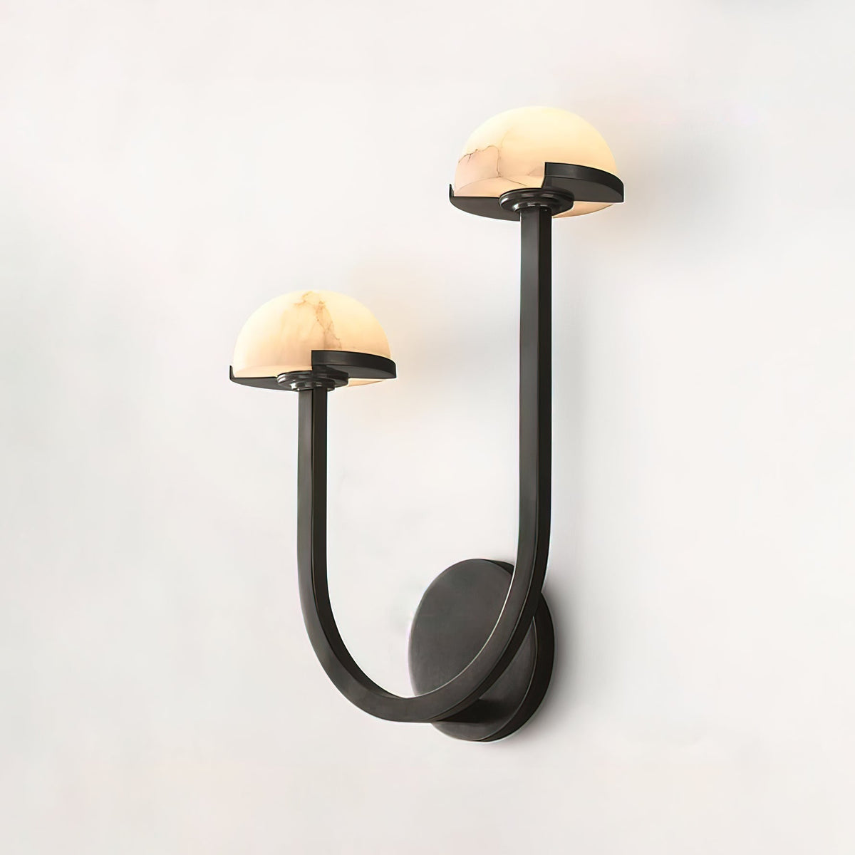 Vitalira dubbel vägglampa i alabaster