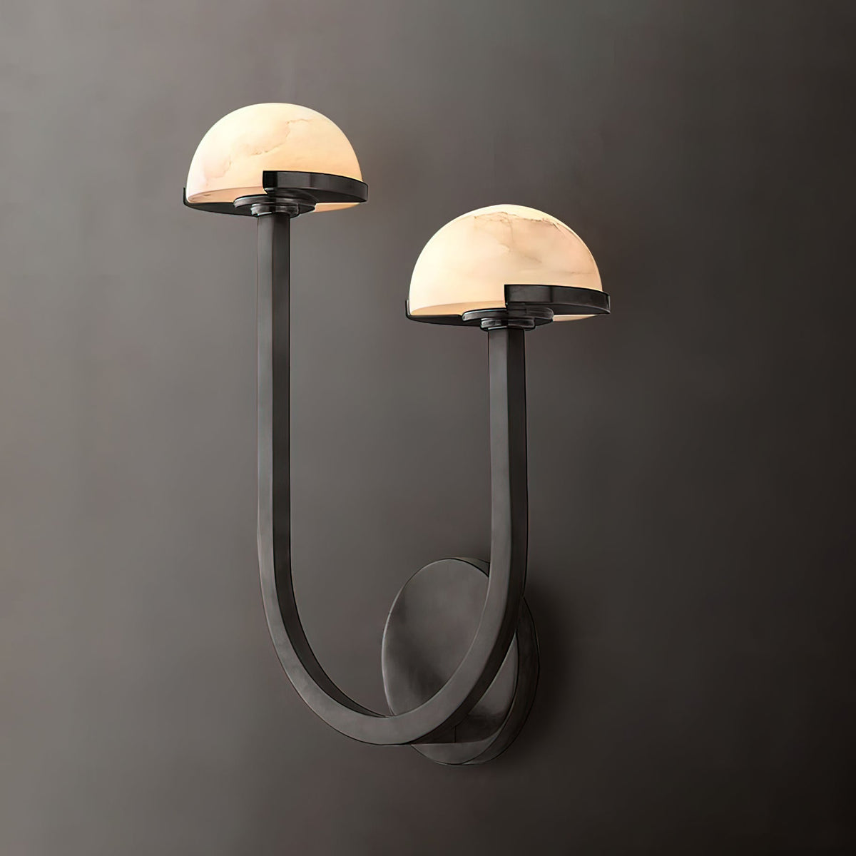 Vitalira dubbel vägglampa i alabaster