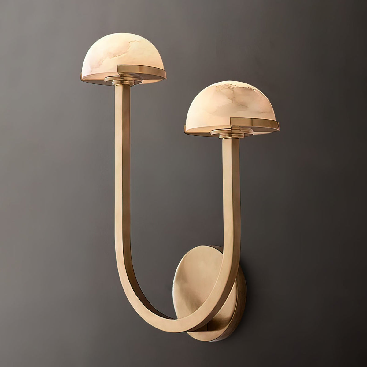 Vitalira dubbel vägglampa i alabaster