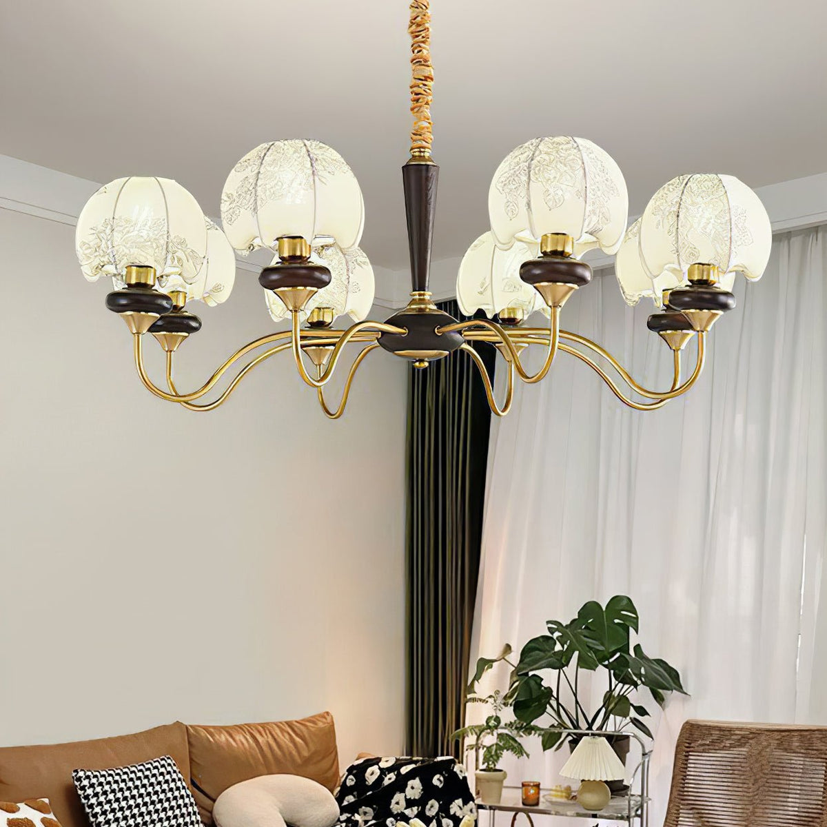 Orchid-vintage-kankainen kattokruunu