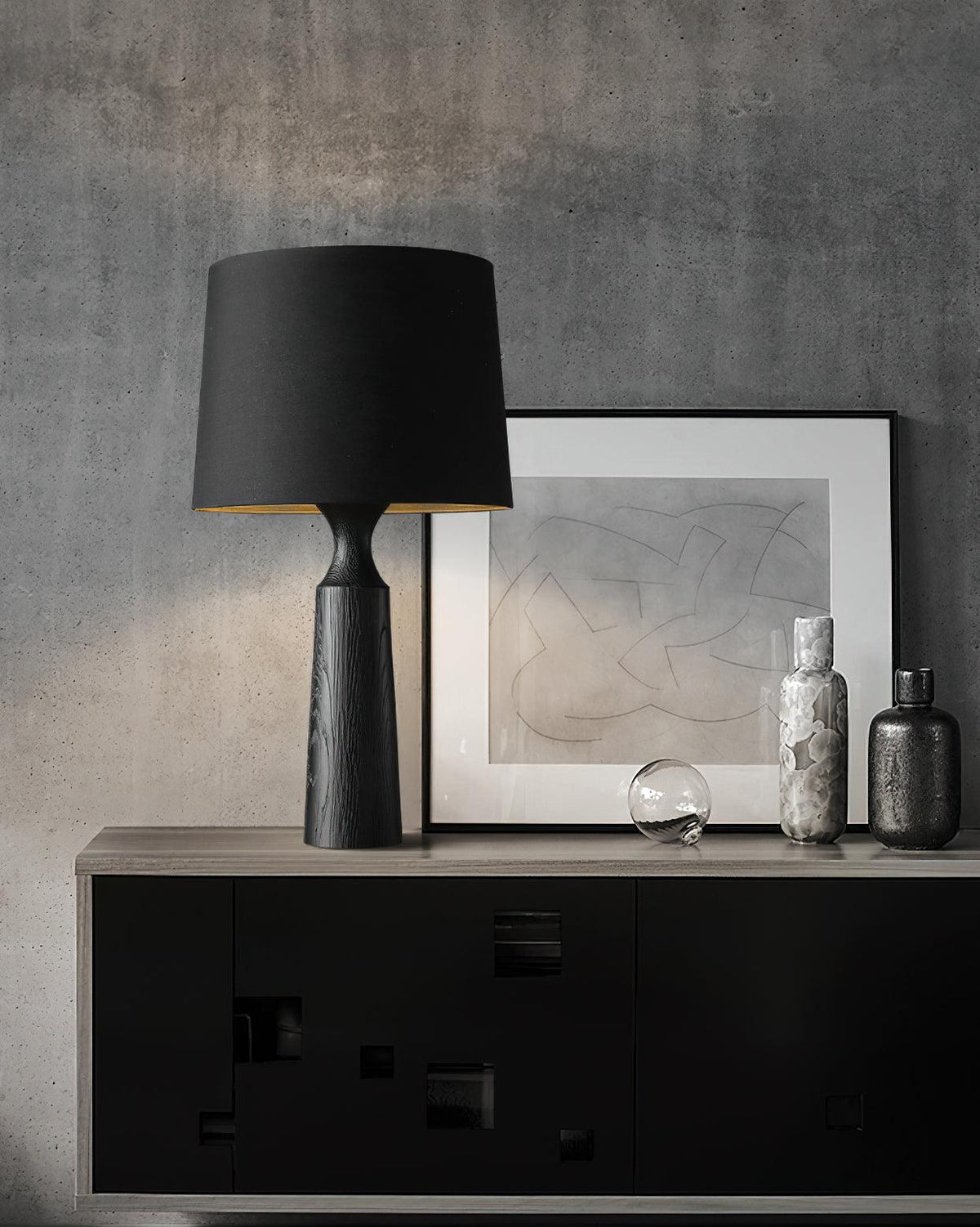 Harry modern bordslampa i trä