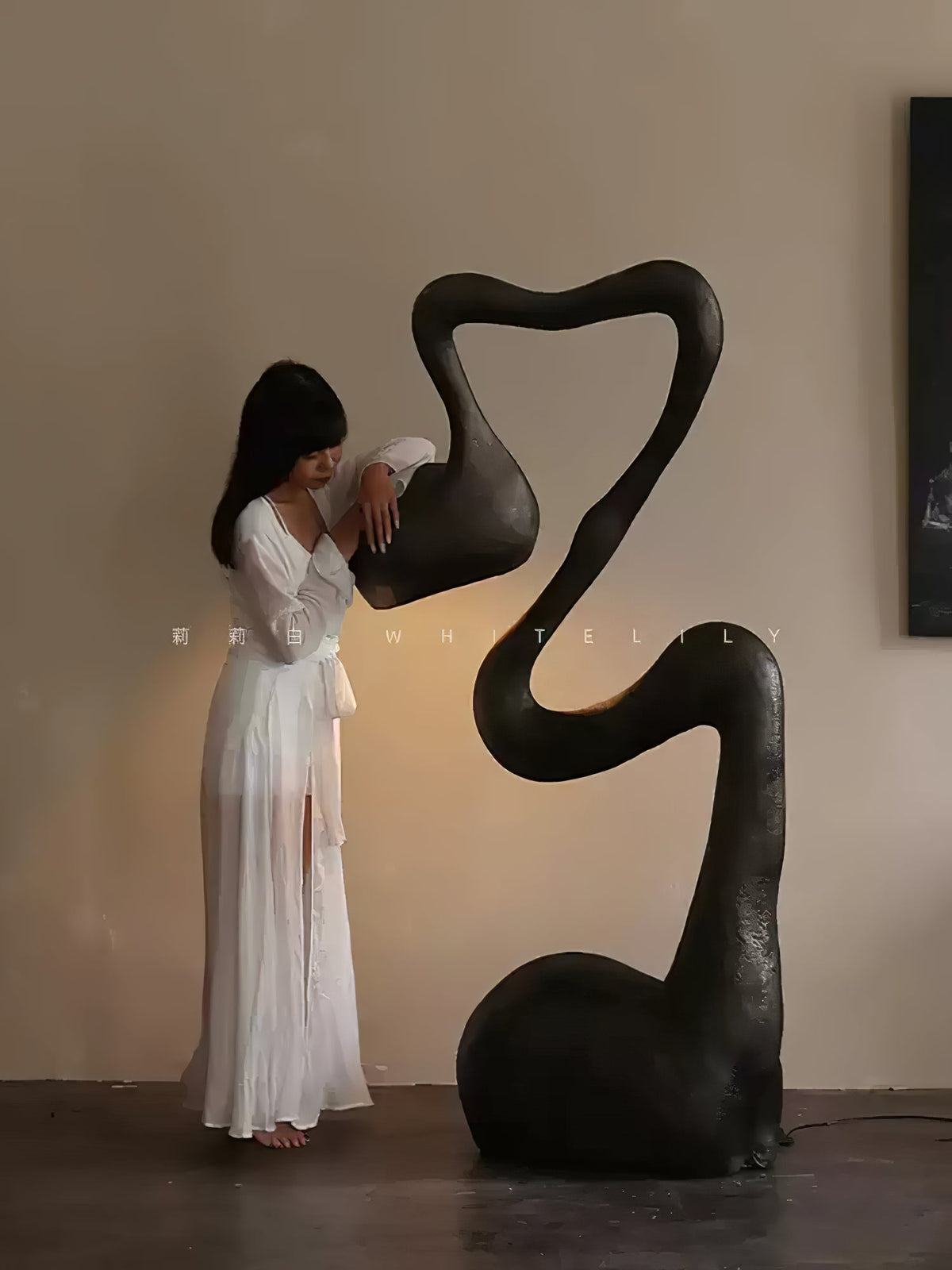Candeeiro de pé em cerâmica orgânica Olcarus