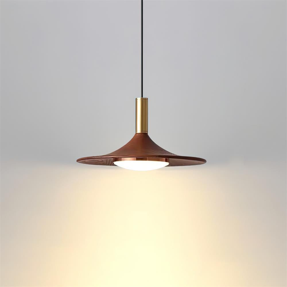 Kaelin pendellampe, hatformet træ, mid-century