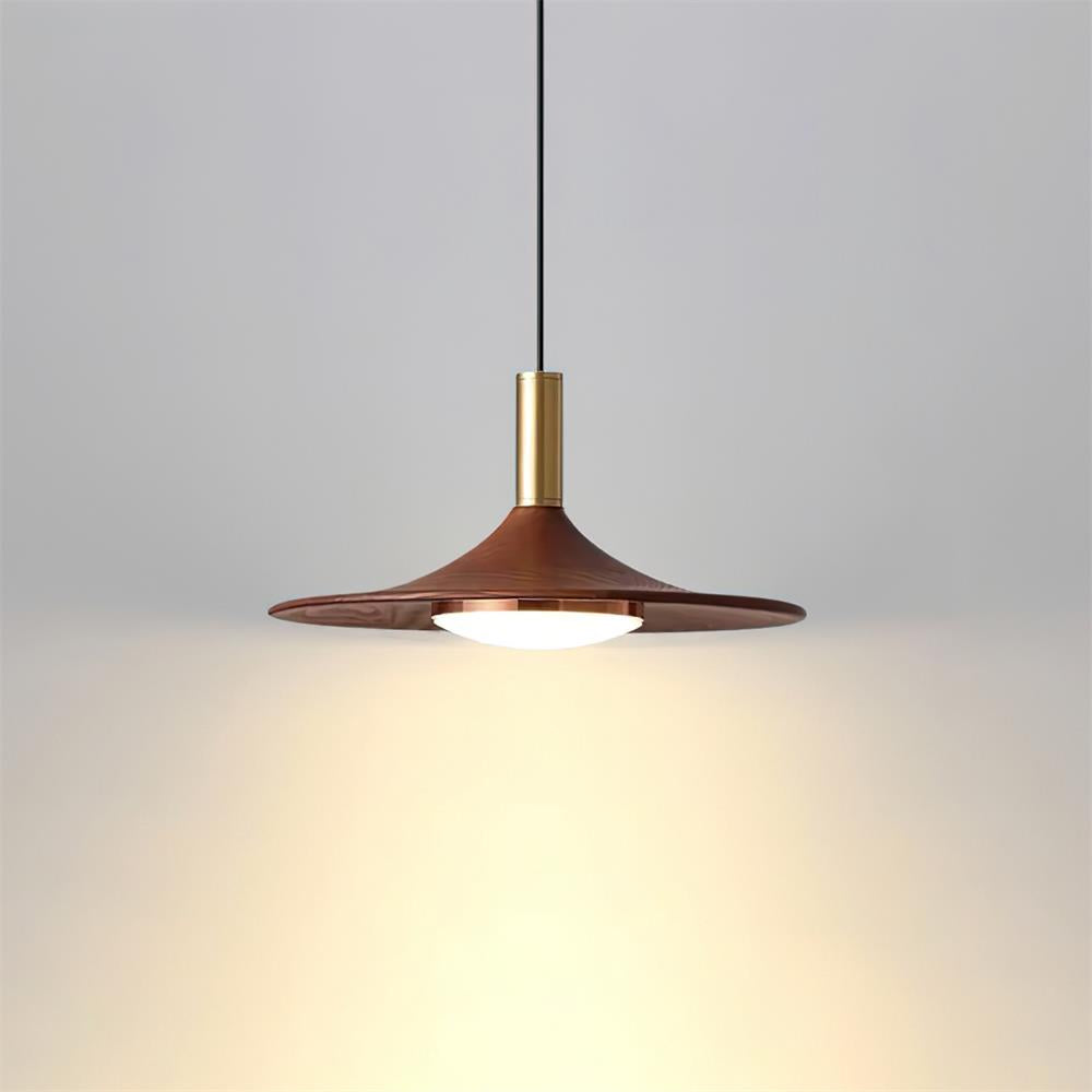 Kaelin pendellampe, hatformet træ, mid-century