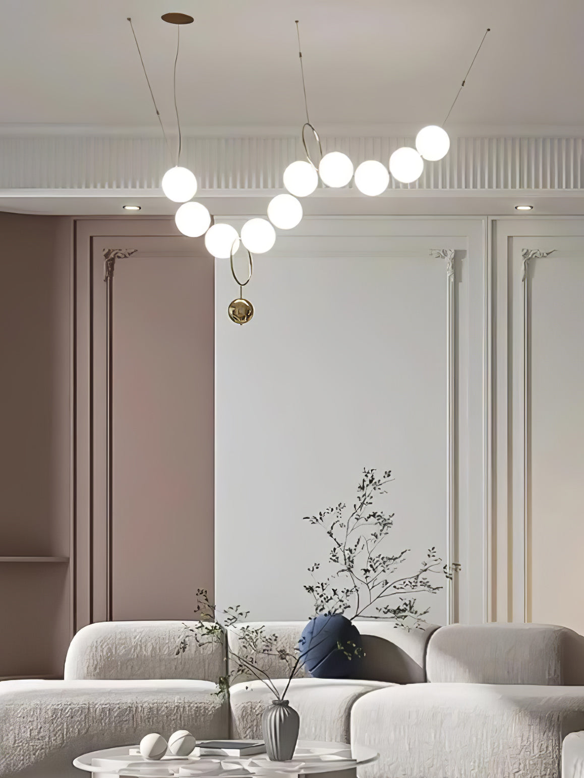 Eirinielle pendel med halskæde-design i glas