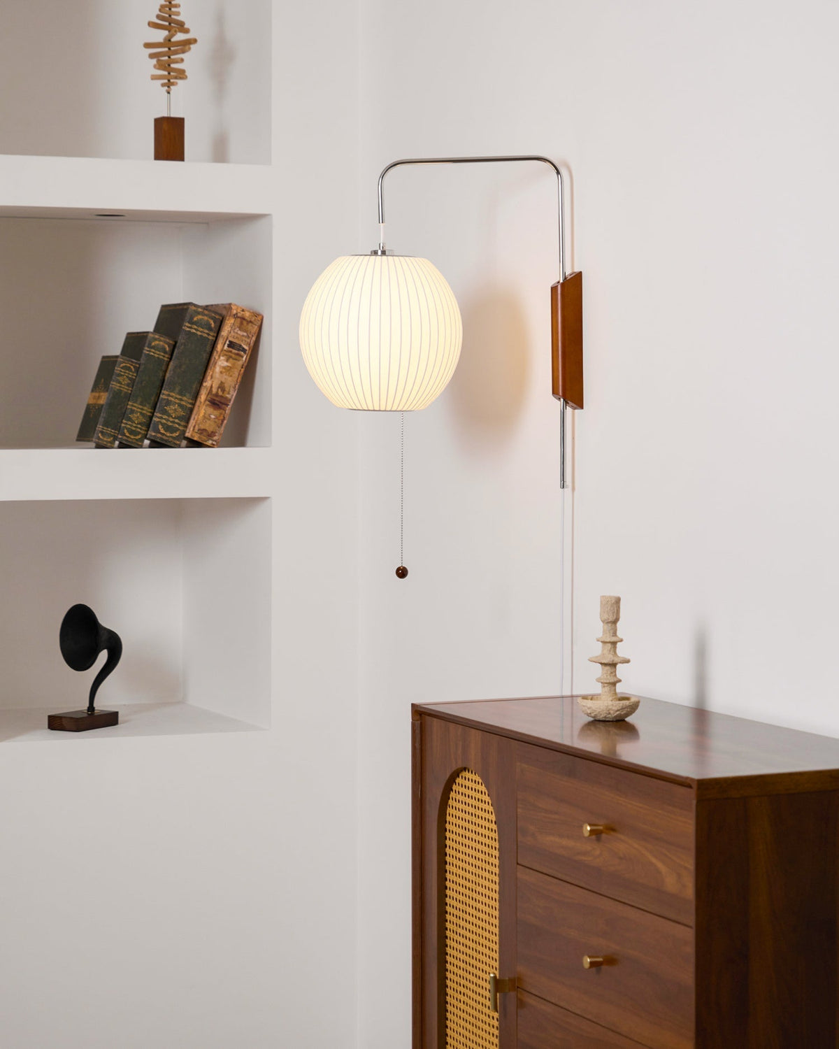 Aldinira Wall Sconce Walnut Ball