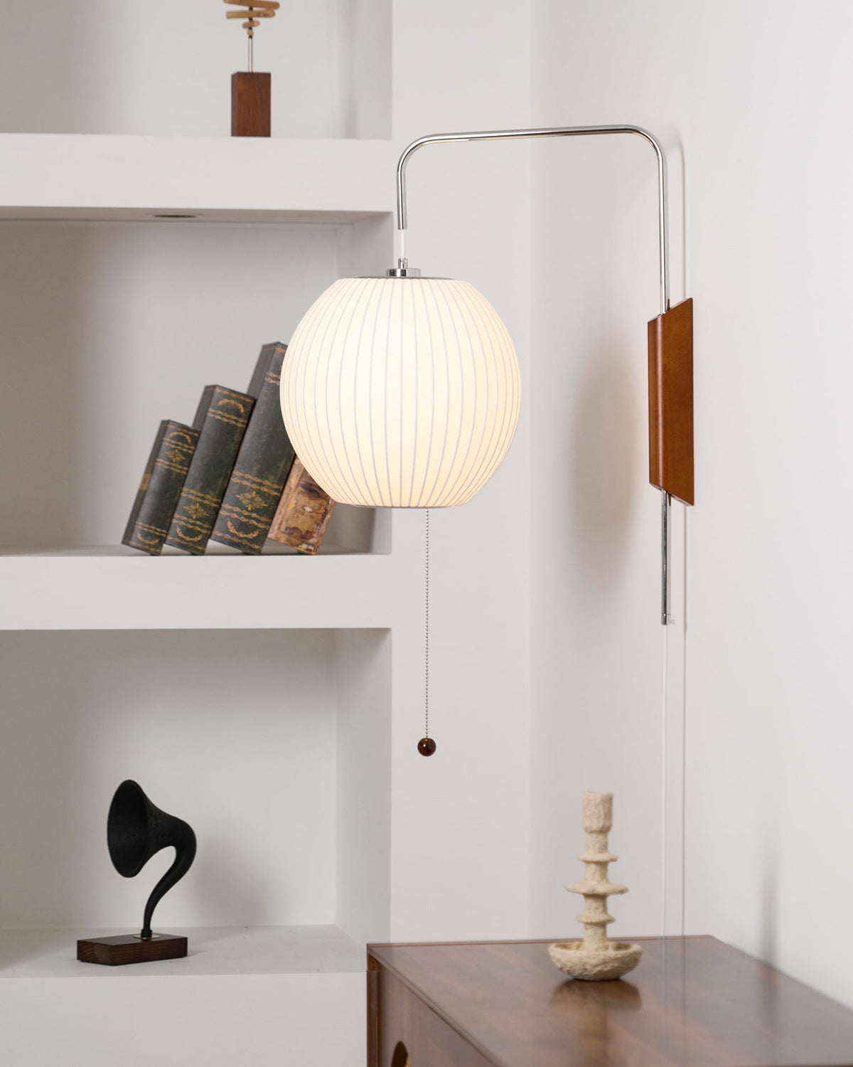 Aldinira Wall Sconce Walnut Ball