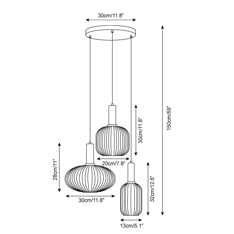 Miralelia Ribbed Pendant Lamp