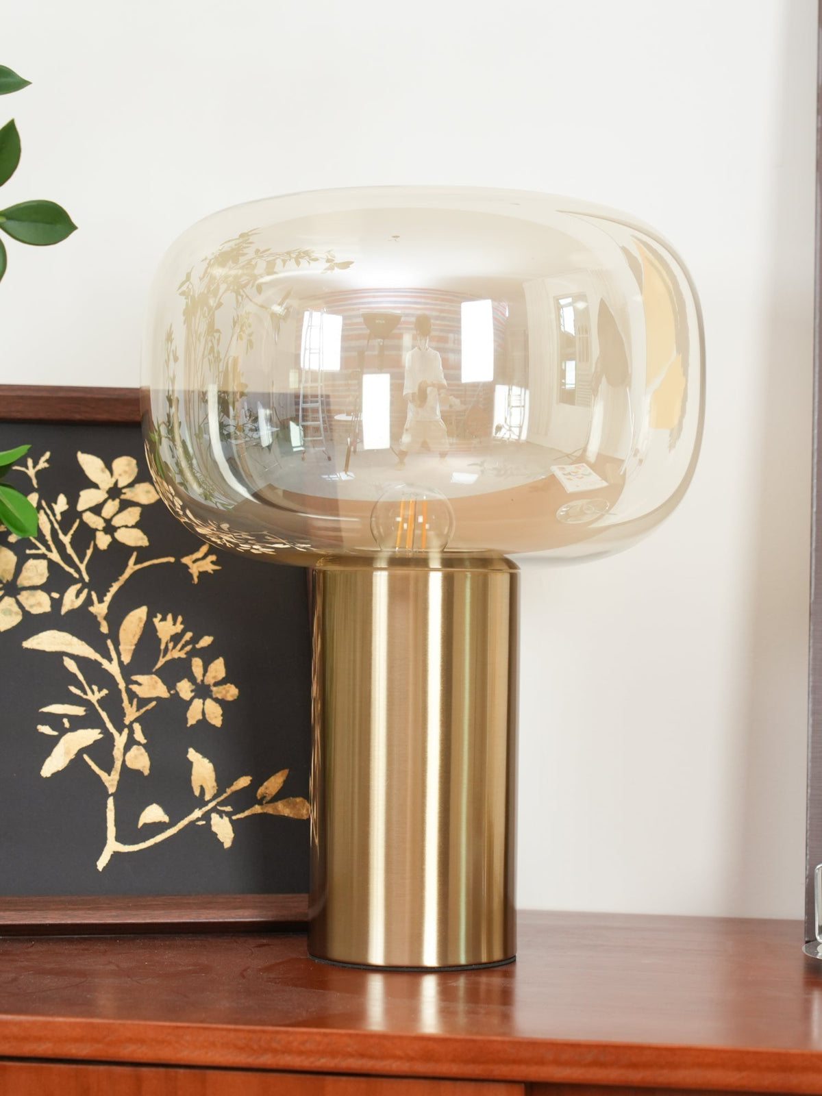 Teloz industriel bordlampe i glas