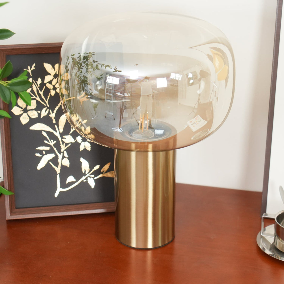 Teloz industriel bordlampe i glas